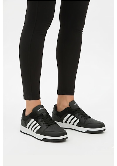 Letao Unisex Günlük Spor Ayakkabı Koşu Yürüyüş Sneaker Siyah Beyaz