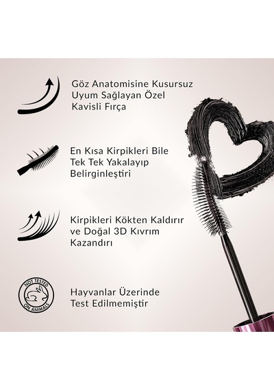 Tr Lash Extension Yoğun Siyah Suya Dayanıklı Maskara 13 Ml 3d Kıvrım Ve Takma Kirpik Uzatma Etkisi