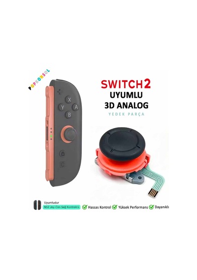 Ns2 Sağ Analog 3d Joystick Joy-con Tamir Switch 2 Yedek Parça Turuncu