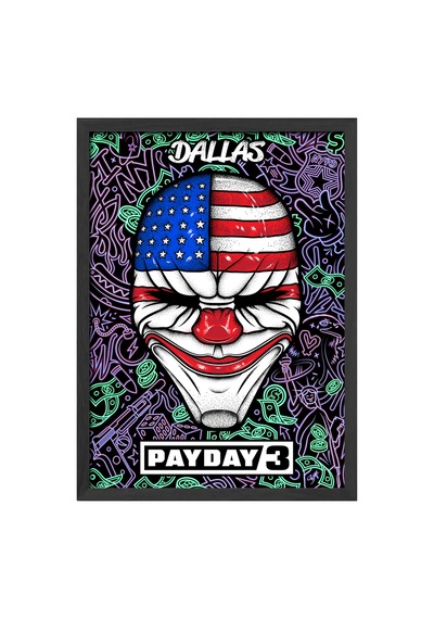 Payday Siyah Ahşap Çerçeveli Poster, Dekoratif Oyun Duvar Tablosu