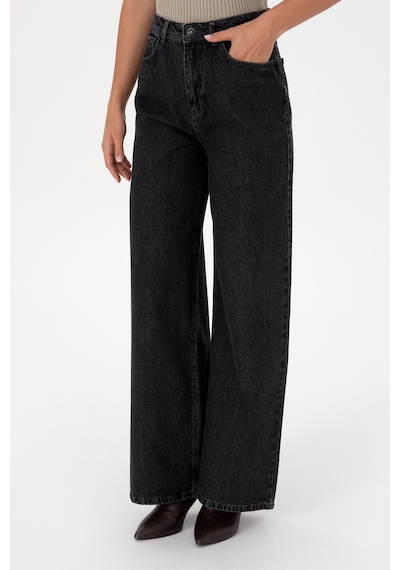 U.S. Polo Assn. Kadın Antrasit Loose Fit Jean Pantolon 50308792-VR006