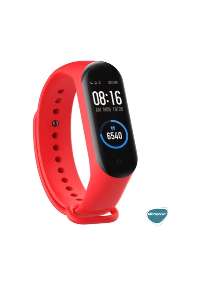 Xiaomi Mi Band 5 İçin Silikon Kordon Kırmızı Mi Band 5 İle Uyumlu Kordon - Kırmızı Çok Renkli