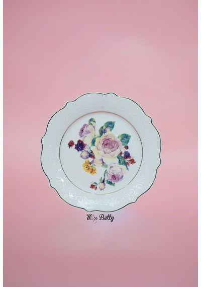 Rose Deluxe New Bone 24 Parça Yemek Takımı Sofra Sunum Seti Beyaz - Pembe