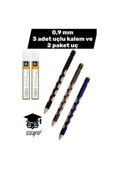 0,9 Mm 3 Adet Uçlu Kalem Ve 2 Paket Uç Kalemler Plastik Gövdelidir Çok Renkli