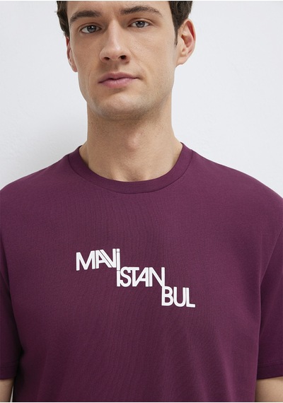 Mavi - İstanbul Baskılı Mor Tişört 0612274-70670 Mor