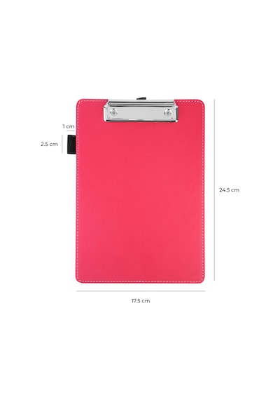 Sekreterlik,a5 Küçük Boy,kapaksız,a5 Clipboard Vegan Suni Deri,17,5x24,5 Cm.,fuşya/pembe