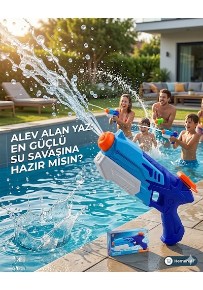Pompalı Su Tabancası Mavili Renkli