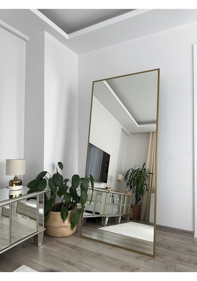 Effe Gold Metal Çerçeveli 180x80 Cm Ayaklı Boy Aynası