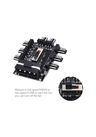 8 Port 2 Seviye PWM 12 V 4 Pin Molex IDE Fan Denetleyici Çoklayıcı