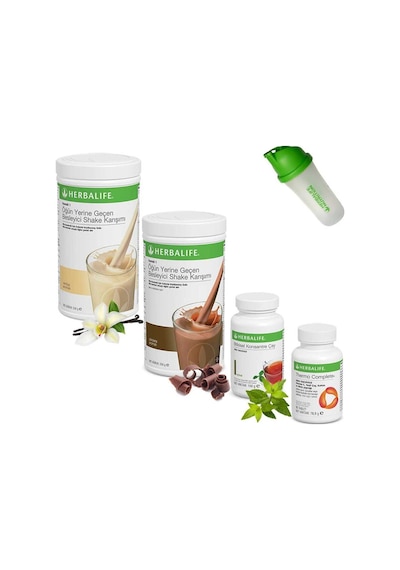 Herbalife Shake Vanilya 1 Çikolata 1 - Çay Klasik 100 Gr - Thermo - Shaker