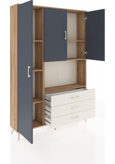 Arges Dolap 6 Raflı 3 Çekmeceli 3 Kapaklı 132x30x195 Çam-antr... Çam Arges Dolap 6 Raflı 3 Çekmeceli 3 Kapaklı 132x30x195 Çam-antr... Çam