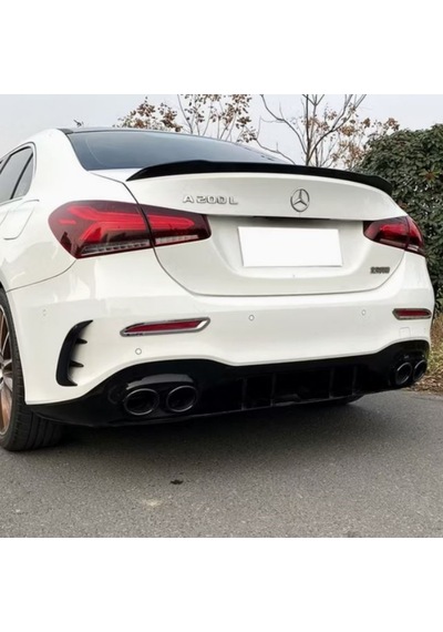 Mercedes A Serisi W177 Sedan A35 Amg Arka Difüzör 2019-2023 Arası Uyumlu Çift Çıkışlı