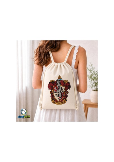 Ghostbastır Design Harry Potter Büzgülü Keten Çanta C107 Bej