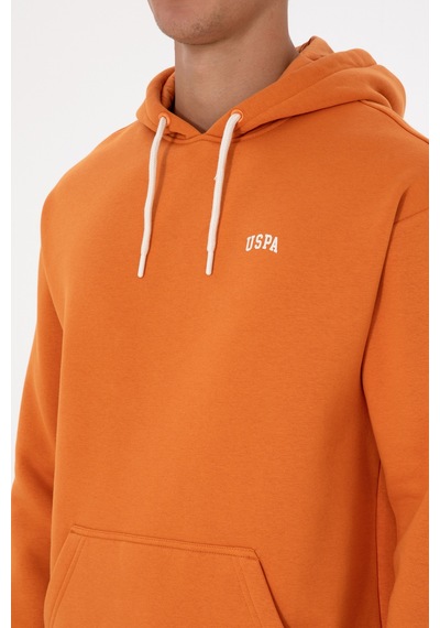 U.S. Polo Assn. Erkek Oversize Fit Kapüşonlu Şardonlu Bakır Basic Sweatshirt 50313782-VR182