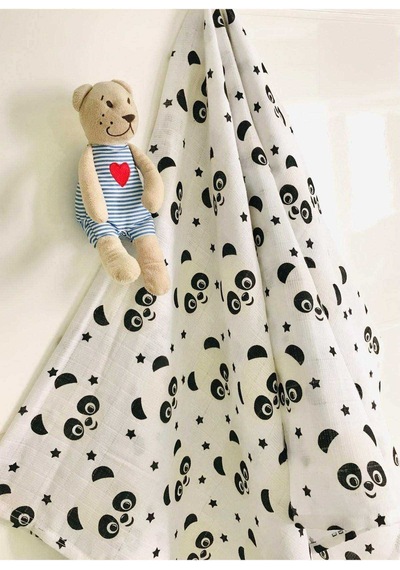 Panda 110X110 Çok Amaçlı Müslin Örtü Çok Renkli