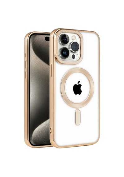 Apple İphone 14 Pro Kılıf Kronos Magsafe Kapak - Gold 0.2M-Çok Renkli