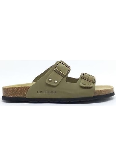 Lumberjack Jolıe Nu 4fx Haki Hakiki Deri Comfort Casual Tokalı Terlik Haki