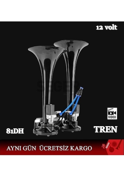 Tren - Ağır Vasıta Kornası 12Volt Seger 81Dh Havalı Turbo