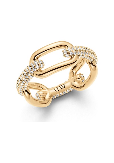Crystal Link Ring Gold Altın