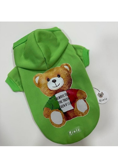 Neon Teddy Kapşonlu Kedi Köpek Sweat