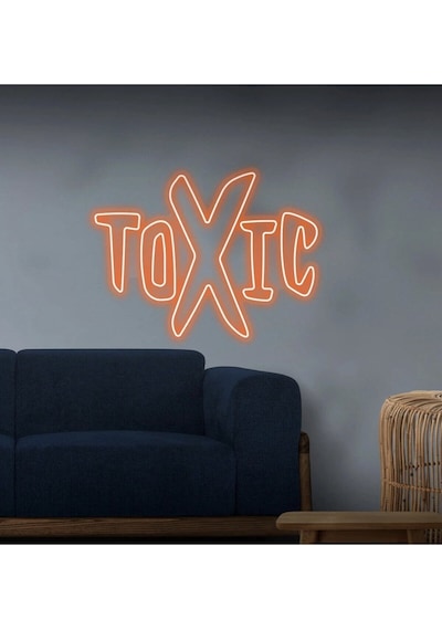Toxıc Yazılı Neon Tabela Turuncu