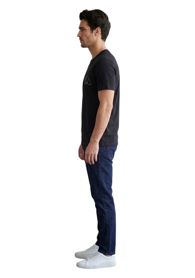 Cazador 44330 Siyah Erkek Bisiklet Yaka Tshirt