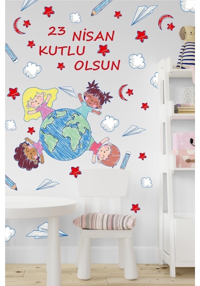 23 Nisan Sticker Seti,23 Nisan Kutlu Olsun Çocuk Bayramı Okul Sticker 89 Parça