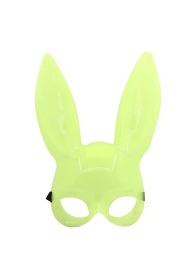 Karanlıkta Parlayan Fosforlu Tavşan Maskesi Glow Bunny Masquerade Maske 32x22 Cm Yetişkin