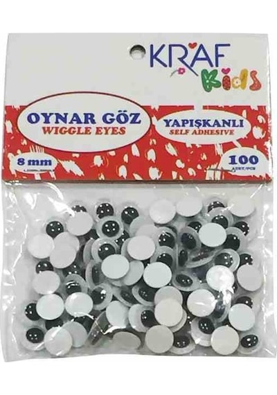 Oynar Göz Yapışkansız 8 Mm 100'lü KK65