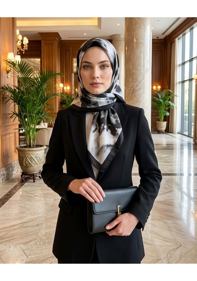 Moda Nuda Batik Desenli Pamuk Soft Şal Siyah Batik - Mira İpek