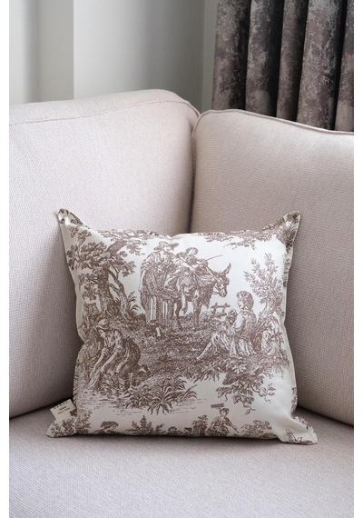 Kahverengi Kırlent Vintage Desenli 45x45 Dekoratif Yastık Kılıfı Kahverengi - 693923132 Kahverengi