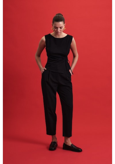 Sateen Lena Havuç Pantolon - Siyah-136961 siyah