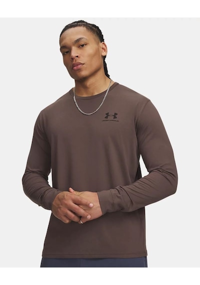 Under Armour Ua Sportstyle Left Chest Ls Erkek T-shirt 1329585-200 Kahverengi