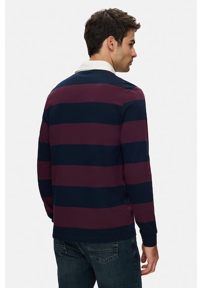 UCLA Rugby Bordo Nakışlı %100 Pamuk Polo Yaka Standard Fit Erkek Sweatshirt