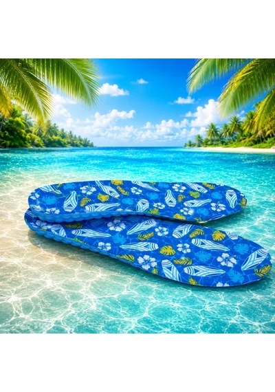 Black Flex Tropical Memory Foam Darbe Emici Digital Baskılı Hafızalı İç Tabanlık 36-45