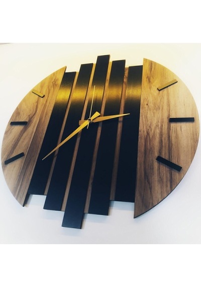 Bohem Modern Ahşap Duvar Saati 50cm 50 X 50 Kahverengi Ahşap
