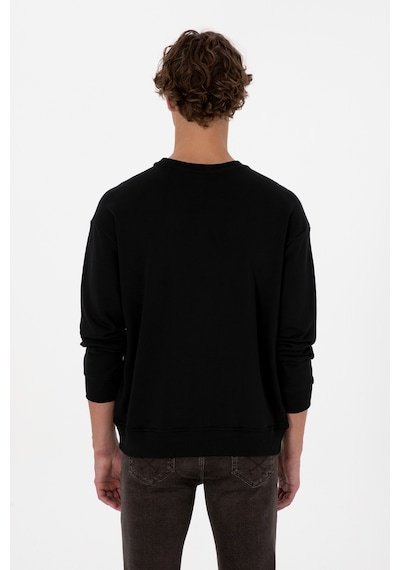 U.S. Polo Assn. Erkek Bisiklet Yaka Comfort Fit Siyah Basic Sweatshirt 50313760-VR046