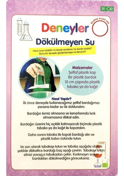 Deneyler Eğitici Oyun Kartları - Etkinlik Kartları