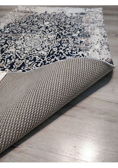 Yamalıhome Bambu Halı 1023Kremlacivert 80X140 Cm Pratik Halı Yamalıhome Bambu Halı 1023Kremlacivert 80X140 Cm Pratik Halı