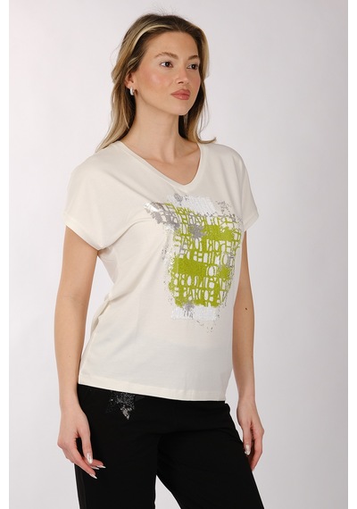 Daıdo Kadın T-shirt 20y311900818 Ekru