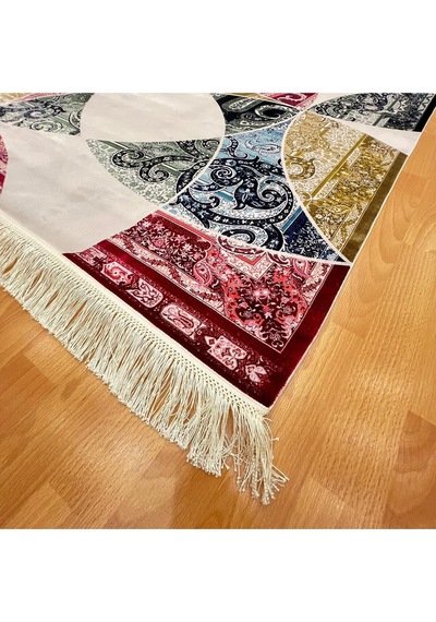 Geometrik Desenli 200 X 300 İpek Halı Çok Renkli