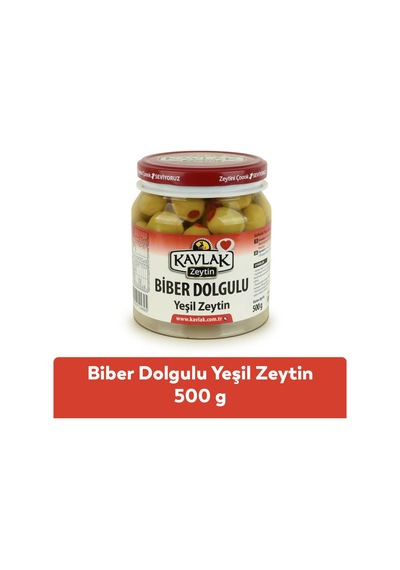 Biber Dolgulu Yeşil Zeytin 500 Gr