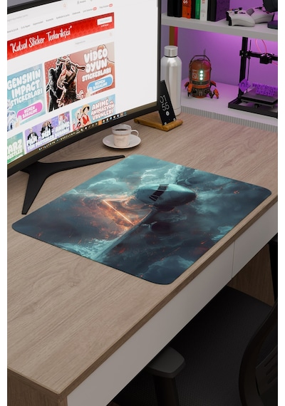 Airplane Uçak Kaymaz Dikişli Kauçuk Oyuncu Mousepad V1 - 48x40 Xl Gaming Mouse Pad Fare Altlığı