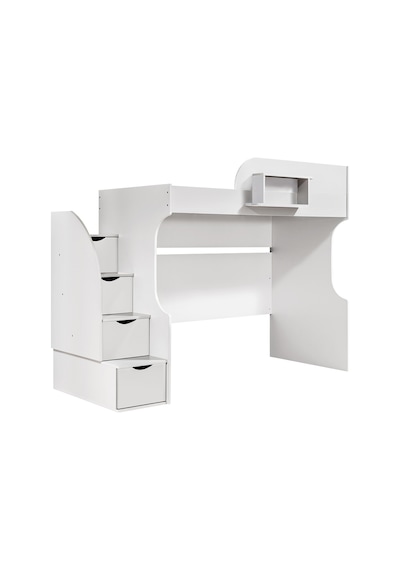 Ranza, Litera Ranza Dolap Çalışma Masası Beyaz + 1 Adet Comfort Yatak 90 x 190 Cm Ranza, Litera Ranza Dolap Çalışma Masası Beyaz + 1 Adet Comfort Yatak 90 x 190 Cm