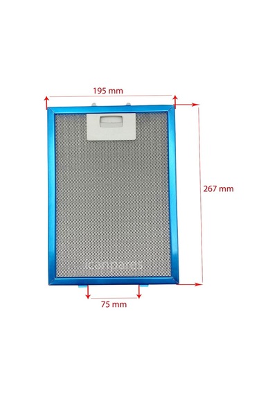 19.5 X 26.7 Cm Aspiratör Davlumbaz Metal Yağ Filtresi 195X267Mm - 530344662