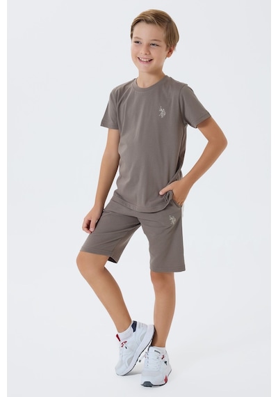 U.s. Polo Assn. Erkek Çocuk Kahverengi Bermuda Takım Us2427-c-v1 Kahverengi