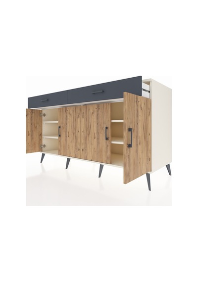 Kronos Konsol 4 Raflı 2 Çekmeceli 4 Kapaklı 176x59x99 Aytaşı-çam/ Aytaşı-çam/antrasit Kronos Konsol 4 Raflı 2 Çekmeceli 4 Kapaklı 176x59x99 Aytaşı-çam/ Aytaşı-çam/antrasit