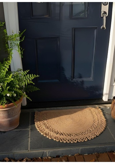 Handwoven Jüt Kapı Önü Karşılama Paspası Moderin Tasarım Hasır El İşi Çift Taraflı Paspas Ev Of Standart