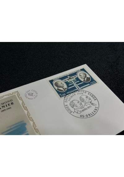 1971 Fransa Fdc İlk Gün Zarfı Raymond Vernier Premier Uçak Temalı İpek Baskı  Teşhir Ürün