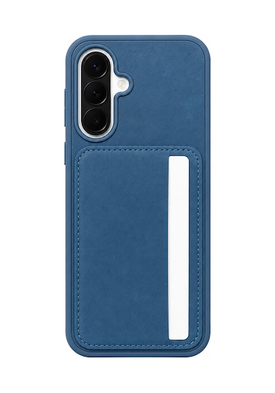 Cardx Samsung A57 Uyumlu Vegan Deri Kartlıklı Kamera Korumalı Kılıf Lacivert